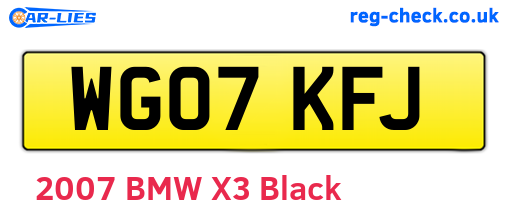 WG07KFJ are the vehicle registration plates.