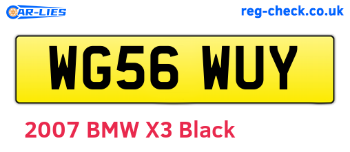 WG56WUY are the vehicle registration plates.
