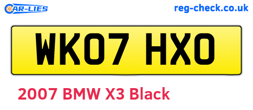 WK07HXO are the vehicle registration plates.