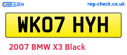 WK07HYH are the vehicle registration plates.