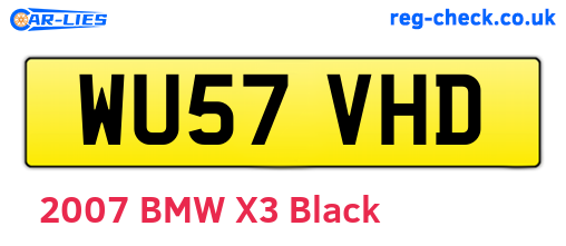 WU57VHD are the vehicle registration plates.
