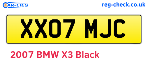 XX07MJC are the vehicle registration plates.