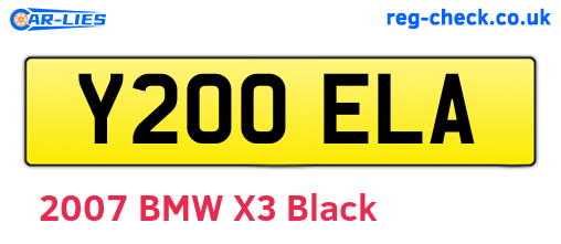 Y200ELA are the vehicle registration plates.