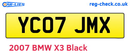 YC07JMX are the vehicle registration plates.