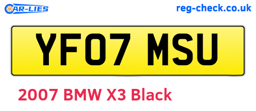 YF07MSU are the vehicle registration plates.
