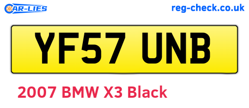 YF57UNB are the vehicle registration plates.