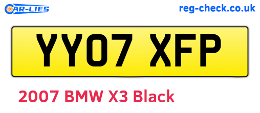 YY07XFP are the vehicle registration plates.