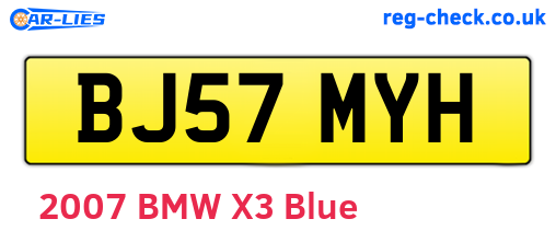 BJ57MYH are the vehicle registration plates.