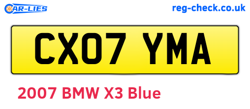 CX07YMA are the vehicle registration plates.
