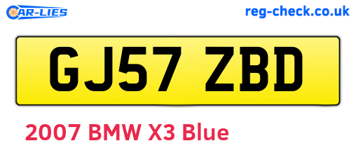 GJ57ZBD are the vehicle registration plates.