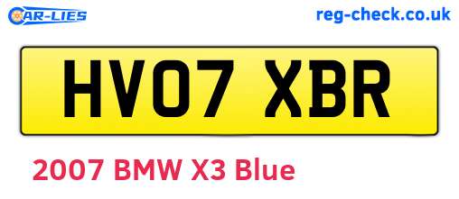 HV07XBR are the vehicle registration plates.