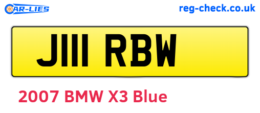 J111RBW are the vehicle registration plates.