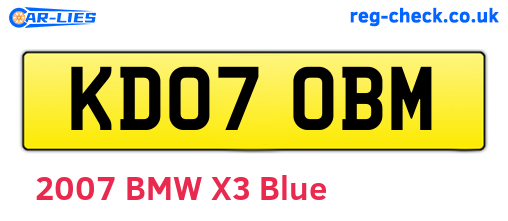 KD07OBM are the vehicle registration plates.