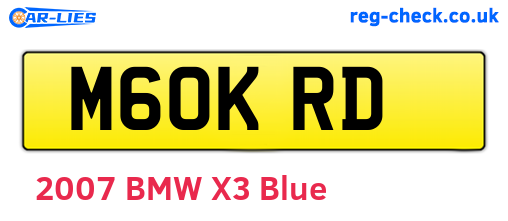 M60KRD are the vehicle registration plates.