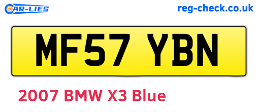 MF57YBN are the vehicle registration plates.