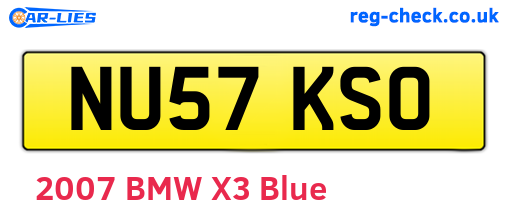 NU57KSO are the vehicle registration plates.