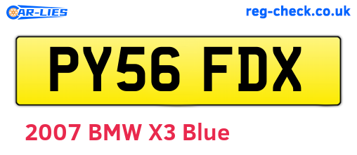 PY56FDX are the vehicle registration plates.