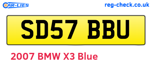SD57BBU are the vehicle registration plates.