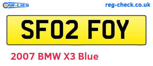 SF02FOY are the vehicle registration plates.