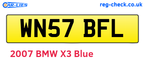 WN57BFL are the vehicle registration plates.
