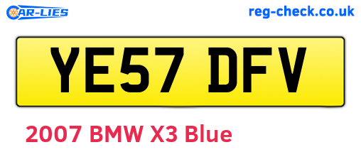 YE57DFV are the vehicle registration plates.