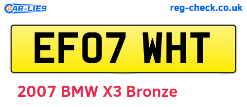 EF07WHT are the vehicle registration plates.