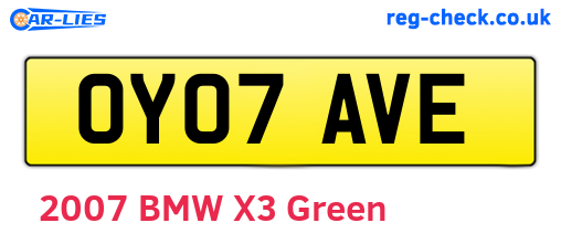 OY07AVE are the vehicle registration plates.