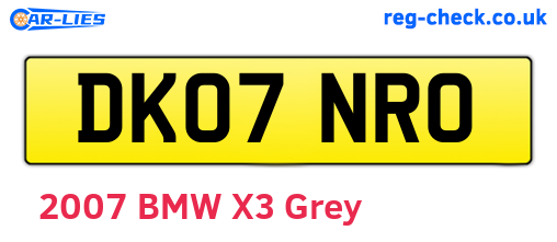 DK07NRO are the vehicle registration plates.