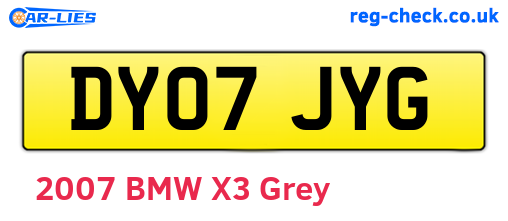 DY07JYG are the vehicle registration plates.