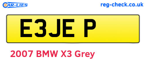 E3JEP are the vehicle registration plates.