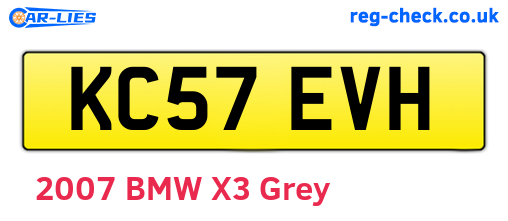 KC57EVH are the vehicle registration plates.