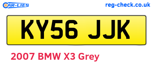 KY56JJK are the vehicle registration plates.