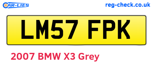 LM57FPK are the vehicle registration plates.