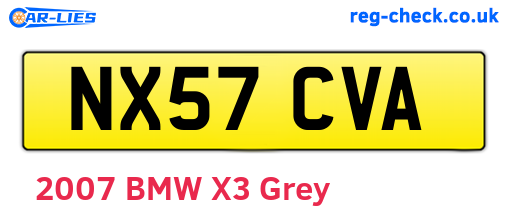 NX57CVA are the vehicle registration plates.