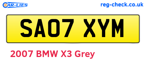 SA07XYM are the vehicle registration plates.