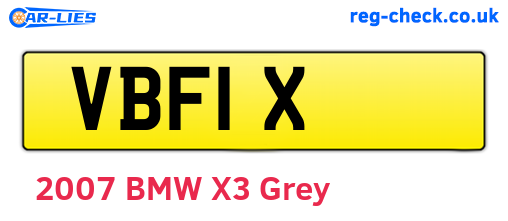 VBF1X are the vehicle registration plates.