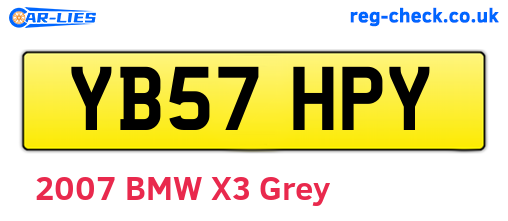 YB57HPY are the vehicle registration plates.