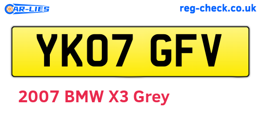 YK07GFV are the vehicle registration plates.