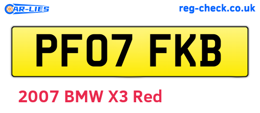 PF07FKB are the vehicle registration plates.