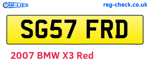 SG57FRD are the vehicle registration plates.