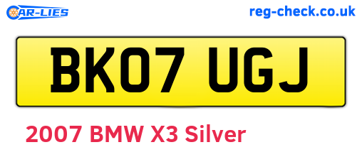 BK07UGJ are the vehicle registration plates.