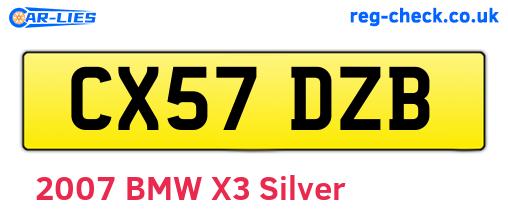 CX57DZB are the vehicle registration plates.