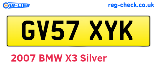 GV57XYK are the vehicle registration plates.