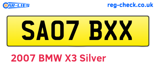 SA07BXX are the vehicle registration plates.