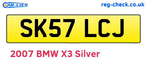 SK57LCJ are the vehicle registration plates.