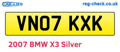 VN07KXK are the vehicle registration plates.