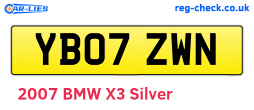 YB07ZWN are the vehicle registration plates.