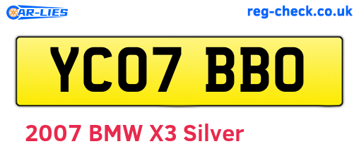 YC07BBO are the vehicle registration plates.