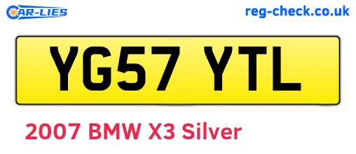 YG57YTL are the vehicle registration plates.
