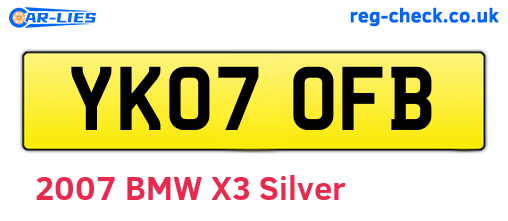 YK07OFB are the vehicle registration plates.